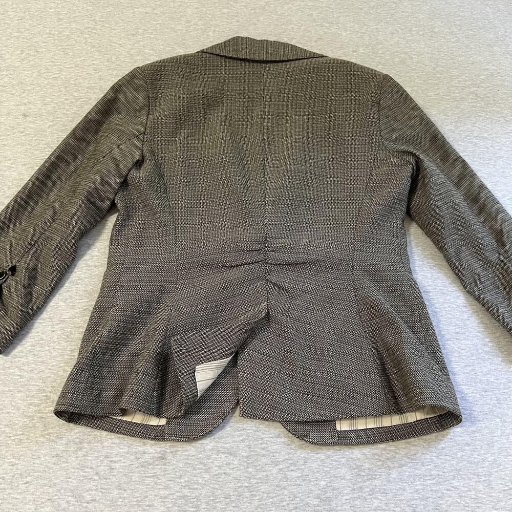 Cabi Blazer Womens 4 Brown Black Single Button 3/4 Sleeve Ruched Casual Career - Picture 11 of 16